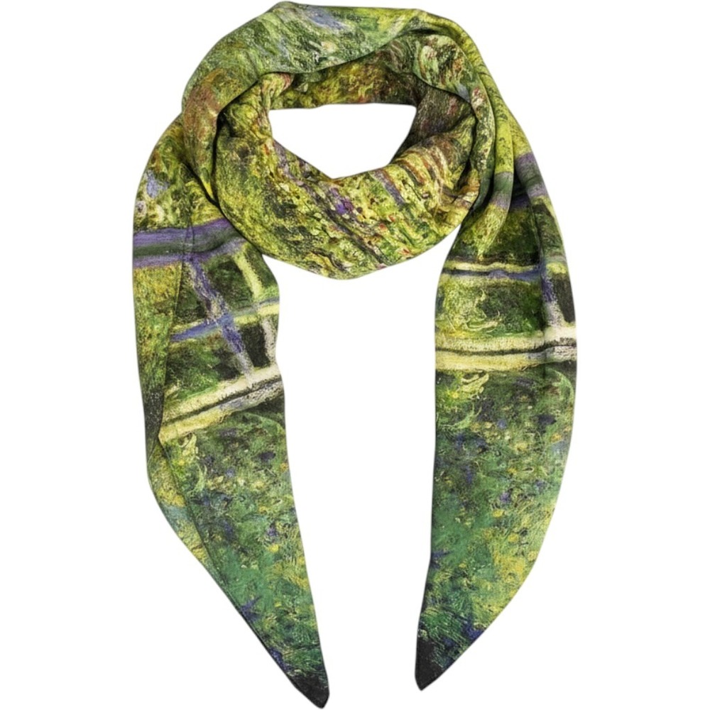 Brochier Soieries Claude Monet Water Lily Pond 100% Silk Scarf Made in France